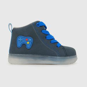 Zapatilla de niño caña alta uv azul