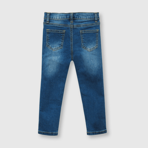 Jeans de bebe niña con bordado azul