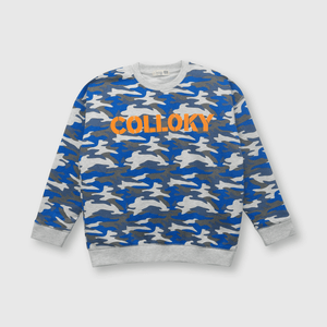 Polerón de niño camuflado azul