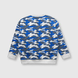 Polerón de niño camuflado azul