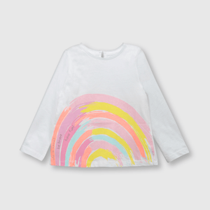 Polo de bebé niña arcoiris de bebe niña arcoiris blanca