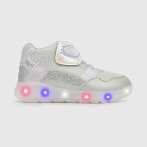 Zapatilla luces de niña velcro elastico de niña velcro elástico gris