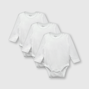 Body de bebe 3 pack de algodón blanco