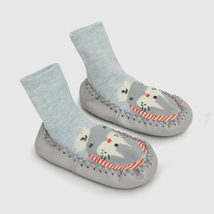 Medias deportivas de bebe niño antideslizante celeste