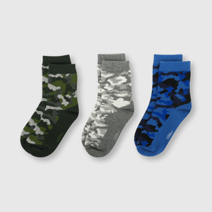 Medias de niño 3 pack camuflado azul