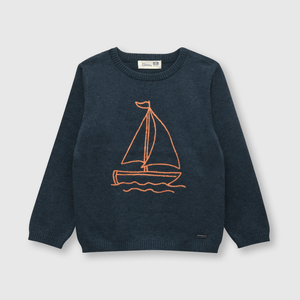 Sweater de bebe niño velero azul