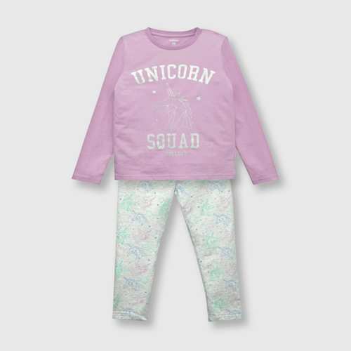 Pijama de niña algodón lila