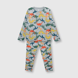 Pijama de niño algodón gris