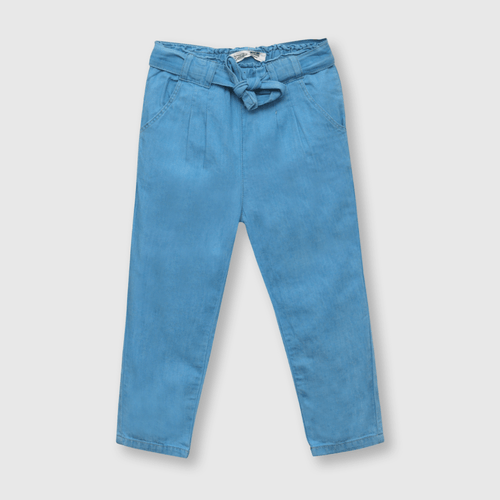 Jeans de bebe niña con lazo azul