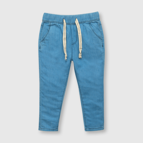 Jeans de bebe niño cintura elasticada azul