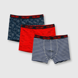 Boxer de niño 3 pack estampado azul
