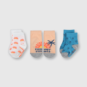 Medias deportivas de bebe niño 3 pack sunset gris