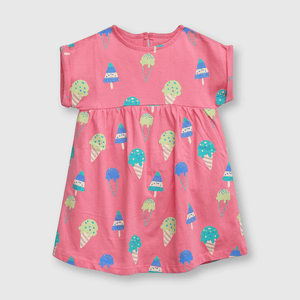 Vestido de bebé niña estampado rosado