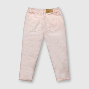 Jeans de niña mom fit rosado