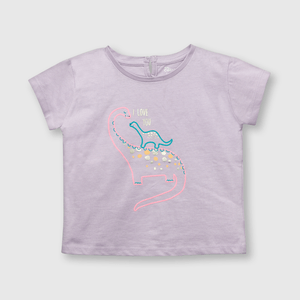 Polo de bebe niña dino violeta