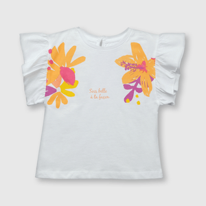 Polo de bebe niña estampada de bebé niña estampada blanca