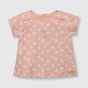 Polo de bebe niña estampada de bebé niña estampada rosada