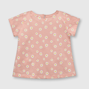 Polo de bebe niña estampada de bebé niña estampada rosada
