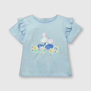 Polo de bebe niña ratoncita celeste