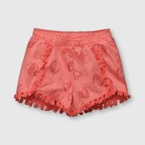 Short de niña estamado de punto rosado