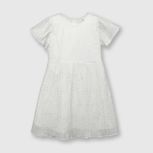 Vestido de niña plisado blanco