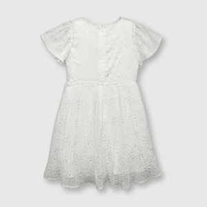 Vestido de niña plisado blanco