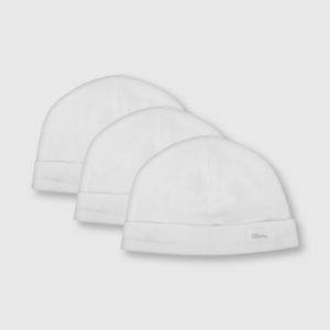 Gorro de bebe 3 pack de algodón blanco