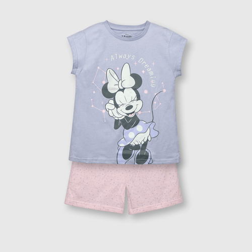 Pijama corto de niña Minnie lila