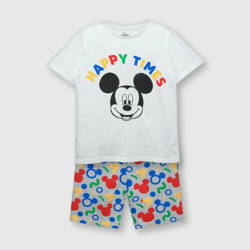 Pijama corto de niño Mickey blanco