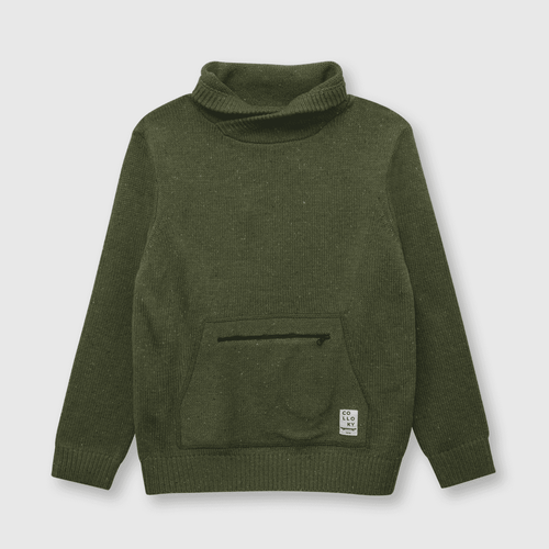 Sweater de niño jaspeado moss