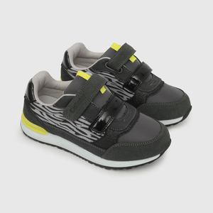 Zapatilla para niña niña 2 velcros jogging negra