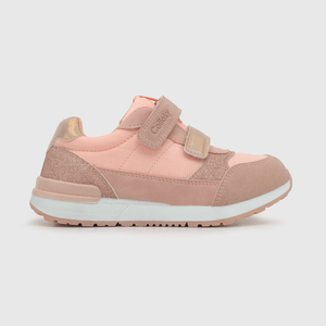 Zapatilla para niña niña 2 velcros jogging rosada