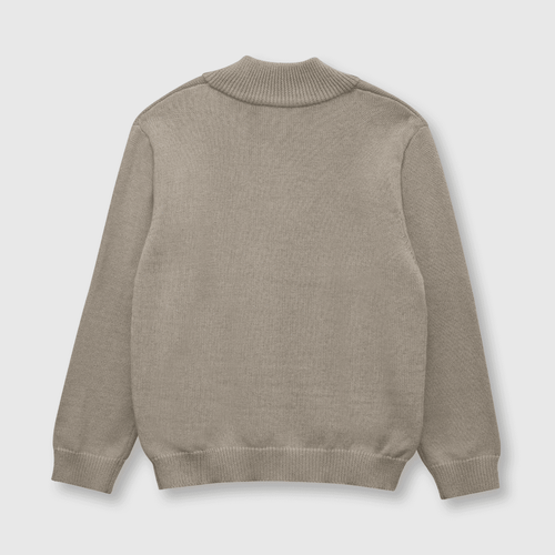 Sweater de niño clasico medio cierre khaki