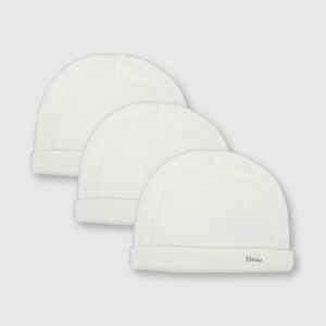 Gorro baby de bebé unisex 3 pack de algodón blanco / white