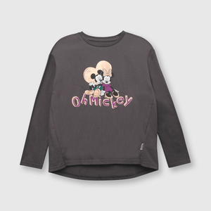 Polo de niña Minnie y Mickey Grafito