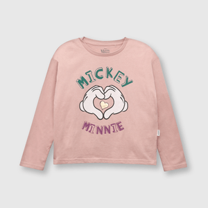 Polo de niña Minnie y Mickey rose