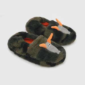 Pantufla para niño de niño, elástico, monster verde