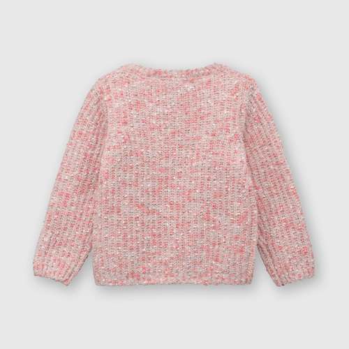 Sweater de bebé niña jaspeado chenille off white