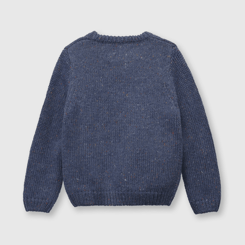 Sweater de bebé niño jaspeado Denim