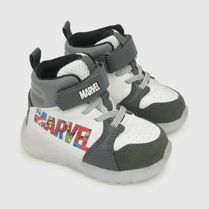Zapatilla para niño luces retro basket marvel blanca