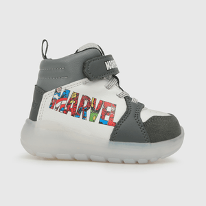 Zapatilla para niño luces retro basket marvel blanca