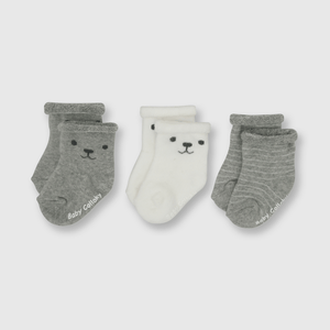 Medias de bebé niño 3 pack Gris melange