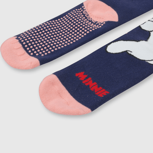 Medias de niña antideslizante Minnie y Mickey Denim