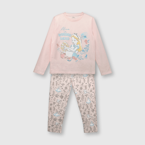Pijama de niña de algodón Alicia pink / rosado