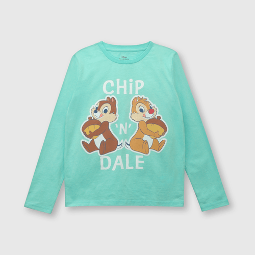 Pijama de niña de algodón Chip & Dale aqua