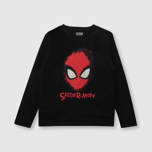 Pijama de niño de algodón Spiderman negro / black