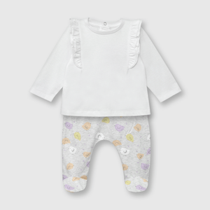 Clemente de bebé niña pajaritos off white