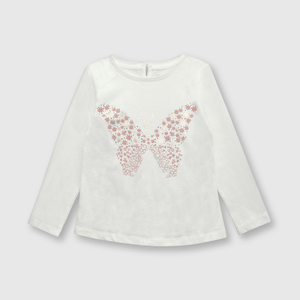 Polo de bebé niña mariposa de bebe niña mariposa off white