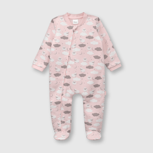 Pijama de bebé niña de franela pink / rosado