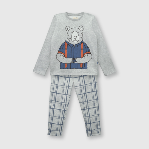 Pijama de niño de franela Gris melange